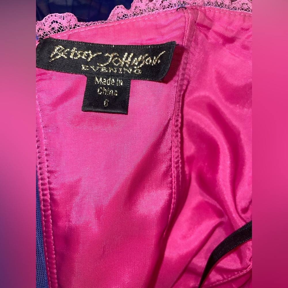 Y2K Vintage Betsey Johnson Strapless Corset Ruffle Pink Blue Lace Cupcake Mini 💘 - Picture 13 of 15